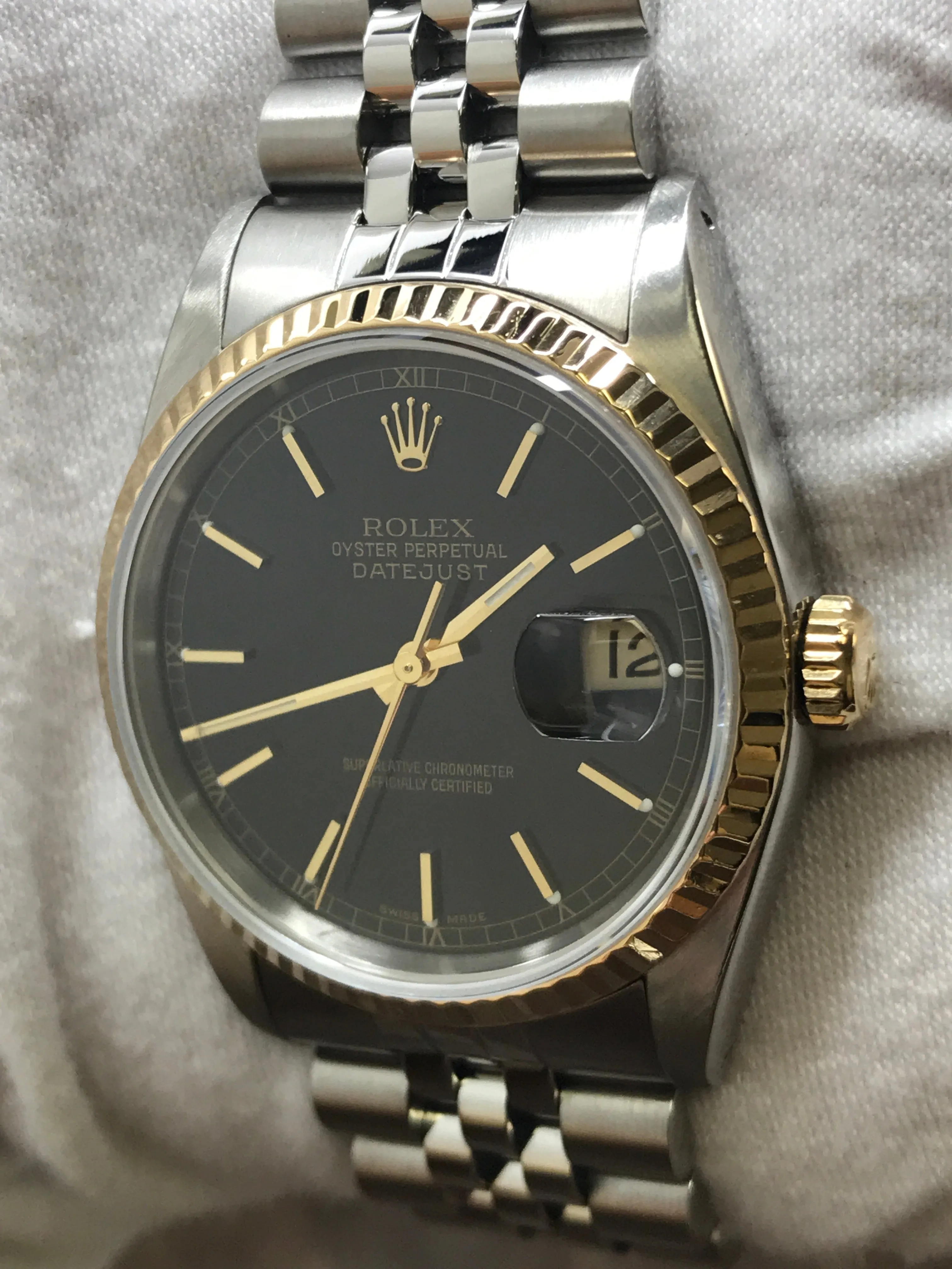 Rolex Datejust 36mm 16233 Black Dial Automatic Watch