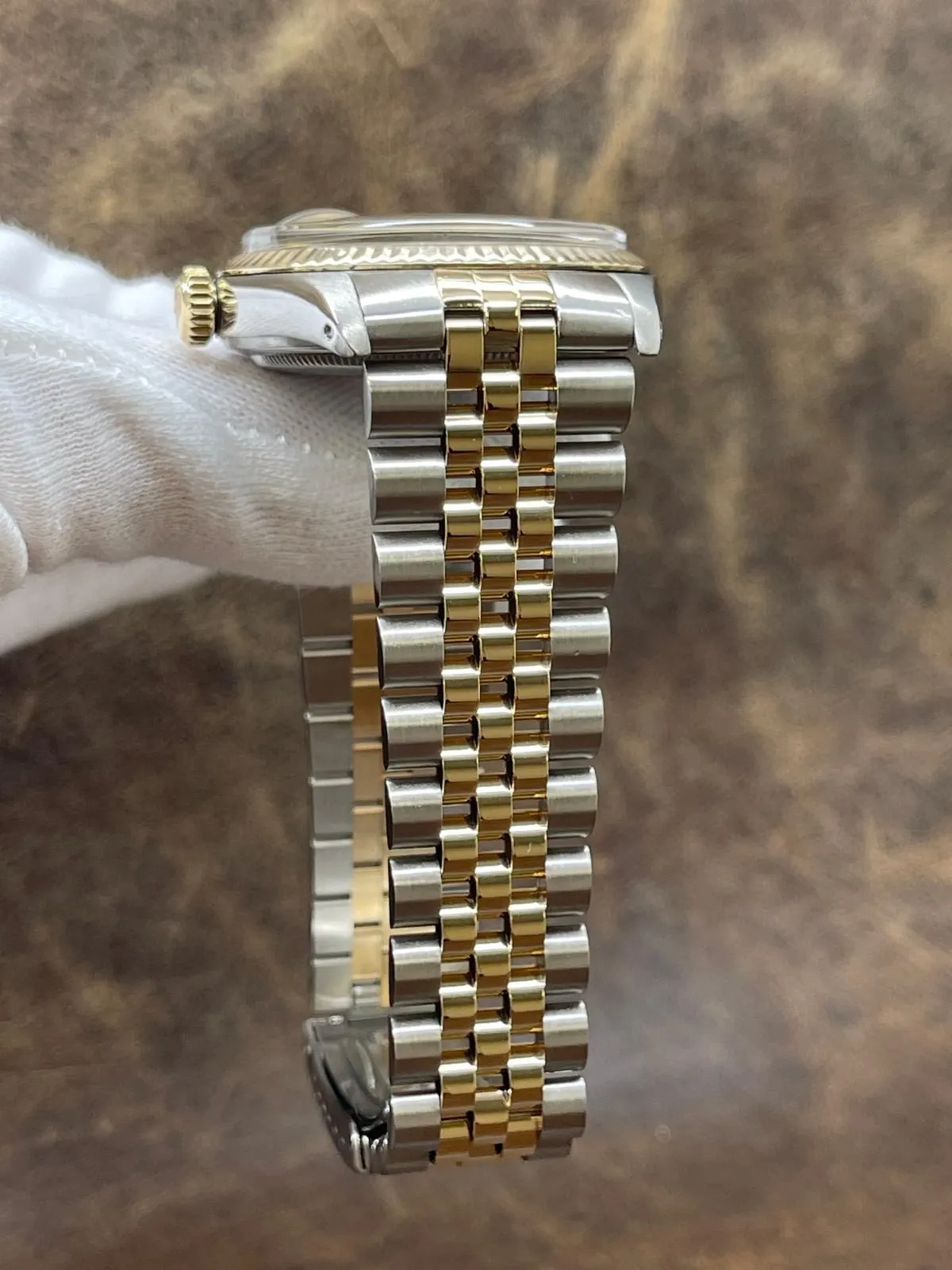 Rolex Datejust 36mm Custom Links 16013 Champagne Dial Automatic Watch