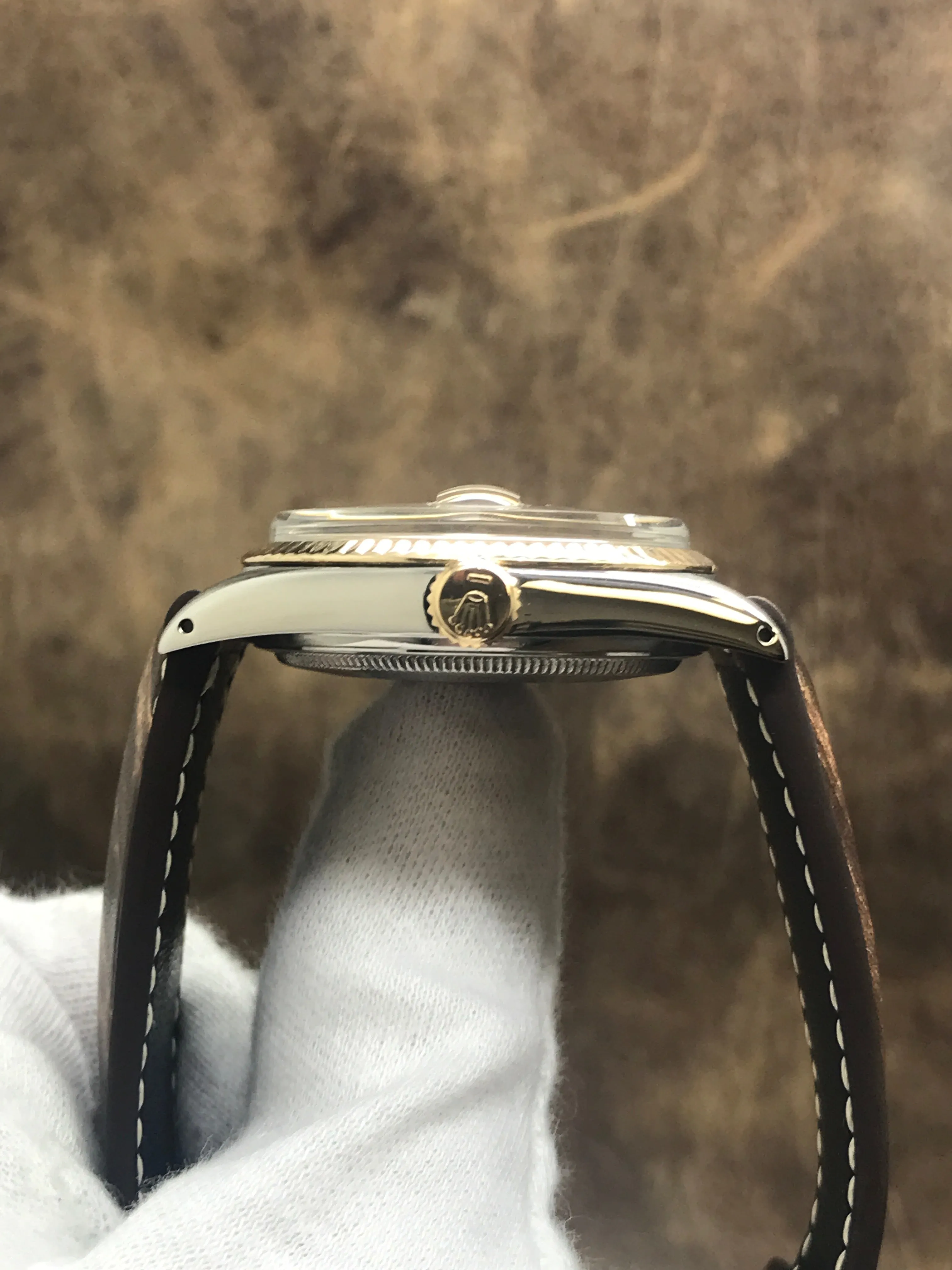 Rolex Datejust 36mm Custom Strap 16013 Silver Dial Automatic Watch