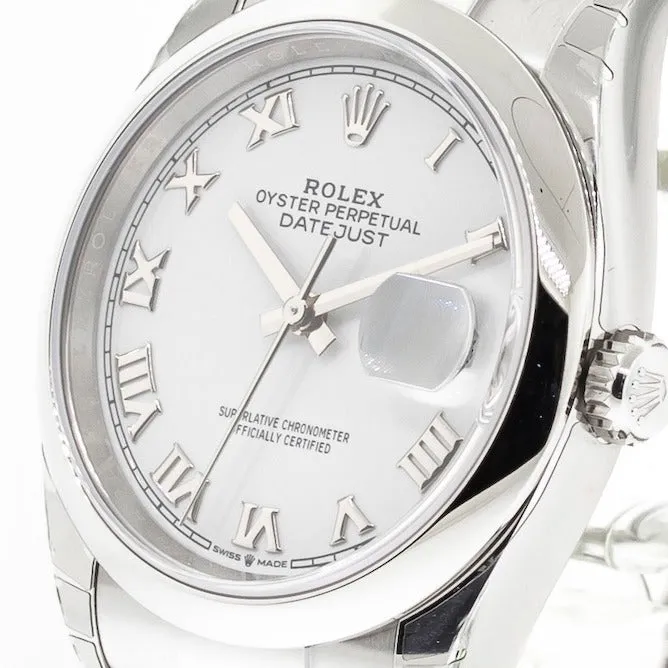 Rolex Datejust 36mm Stainless Steel White Roman Dial & Domed Bezel 126200