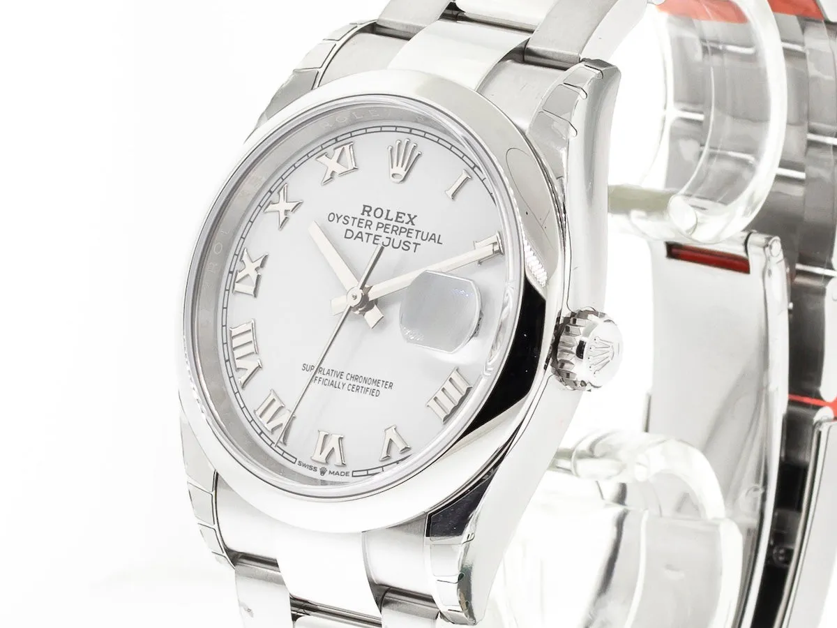 Rolex Datejust 36mm Stainless Steel White Roman Dial & Domed Bezel 126200