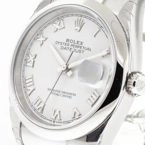 Rolex Datejust 36mm Stainless Steel White Roman Dial & Domed Bezel 126200