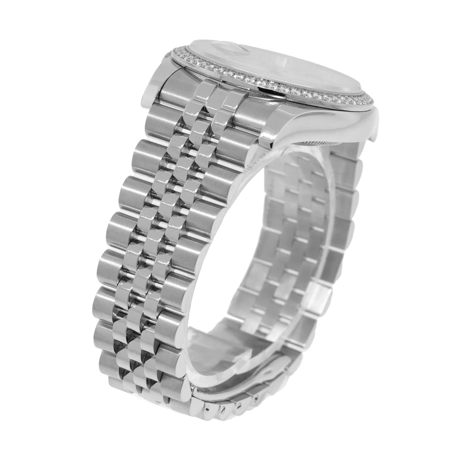 Rolex Datejust 36mm White Gold & Steel Silver Jubilee Diamond Dial & Diamond Bezel 116244