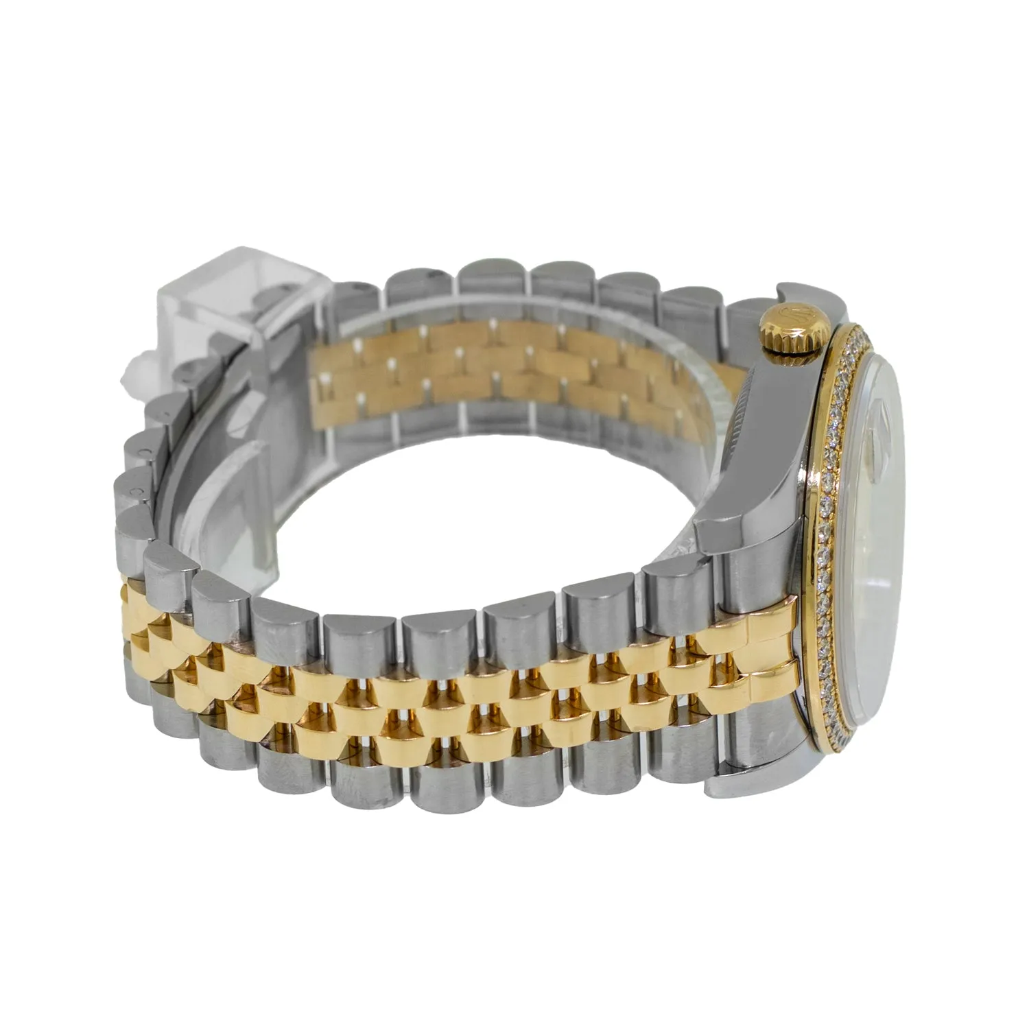 Rolex Datejust 36mm Yellow Gold & Steel Champagne Jubilee Diamond Dial Diamond Bezel 116243