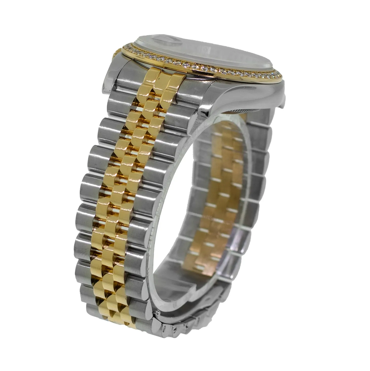 Rolex Datejust 36mm Yellow Gold & Steel Champagne Jubilee Diamond Dial Diamond Bezel 116243