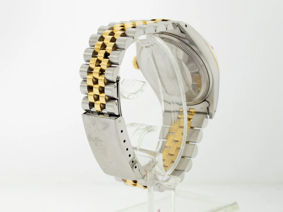 Rolex Datejust 36mm Yellow Gold & Steel Red Diamond Dial & Fluted Bezel 16013