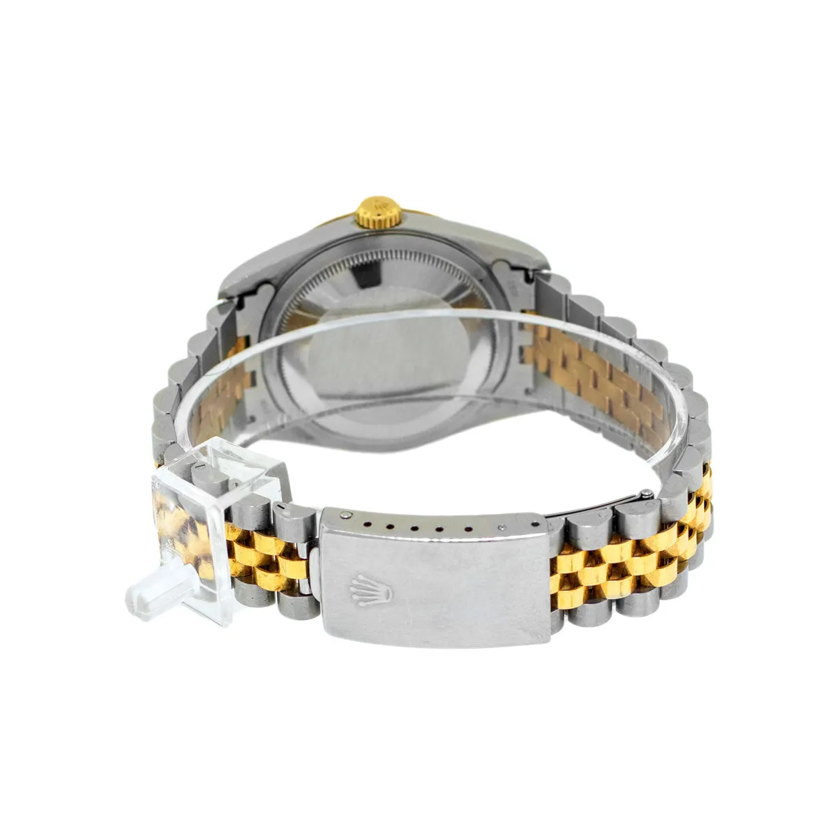 Rolex Datejust 36mm Yellow Gold Steel Champagne Diamond Dial Fluted Bezel 16233
