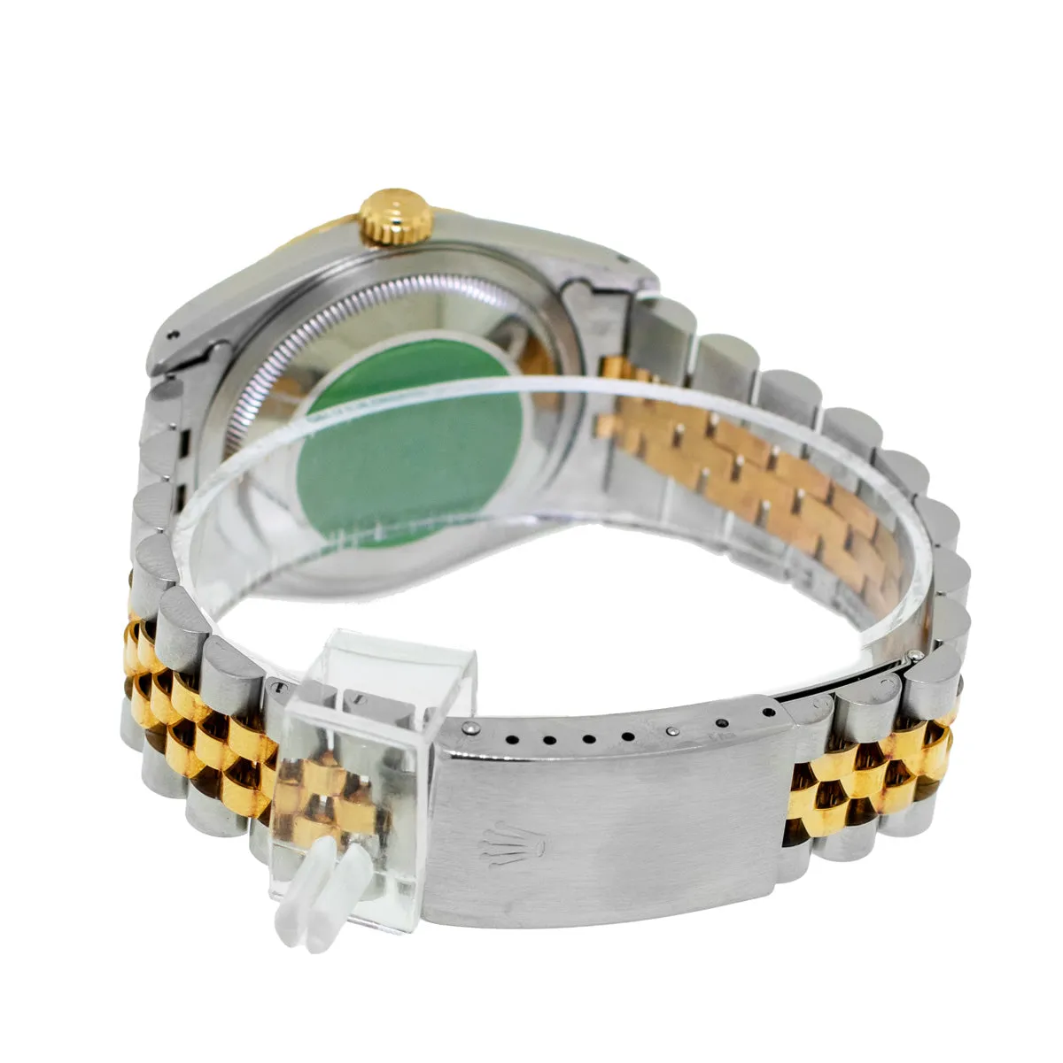 Rolex Datejust 36mm Yellow Gold Steel Rhodium Diamond Dial Fluted Bezel 16233