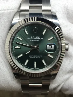 Rolex Datejust 41 126334 Mint Green Dial Automatic Men's Watch