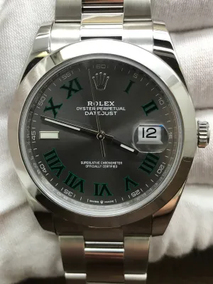 Rolex Datejust 41mm Wimbeldon 126300 Slate Dial Automatic Men's Watch