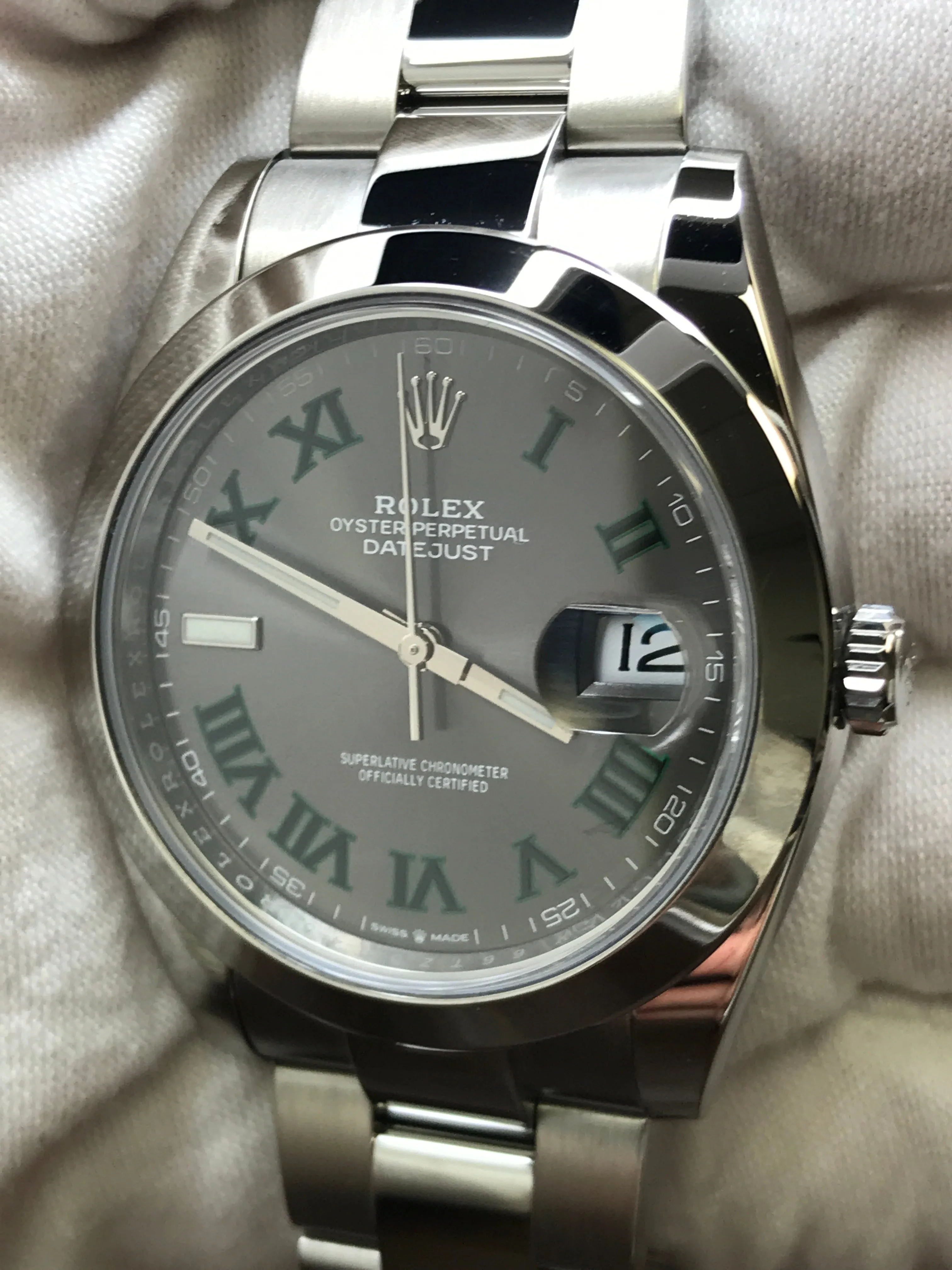 Rolex Datejust 41mm Wimbeldon 126300 Slate Dial Automatic Men's Watch