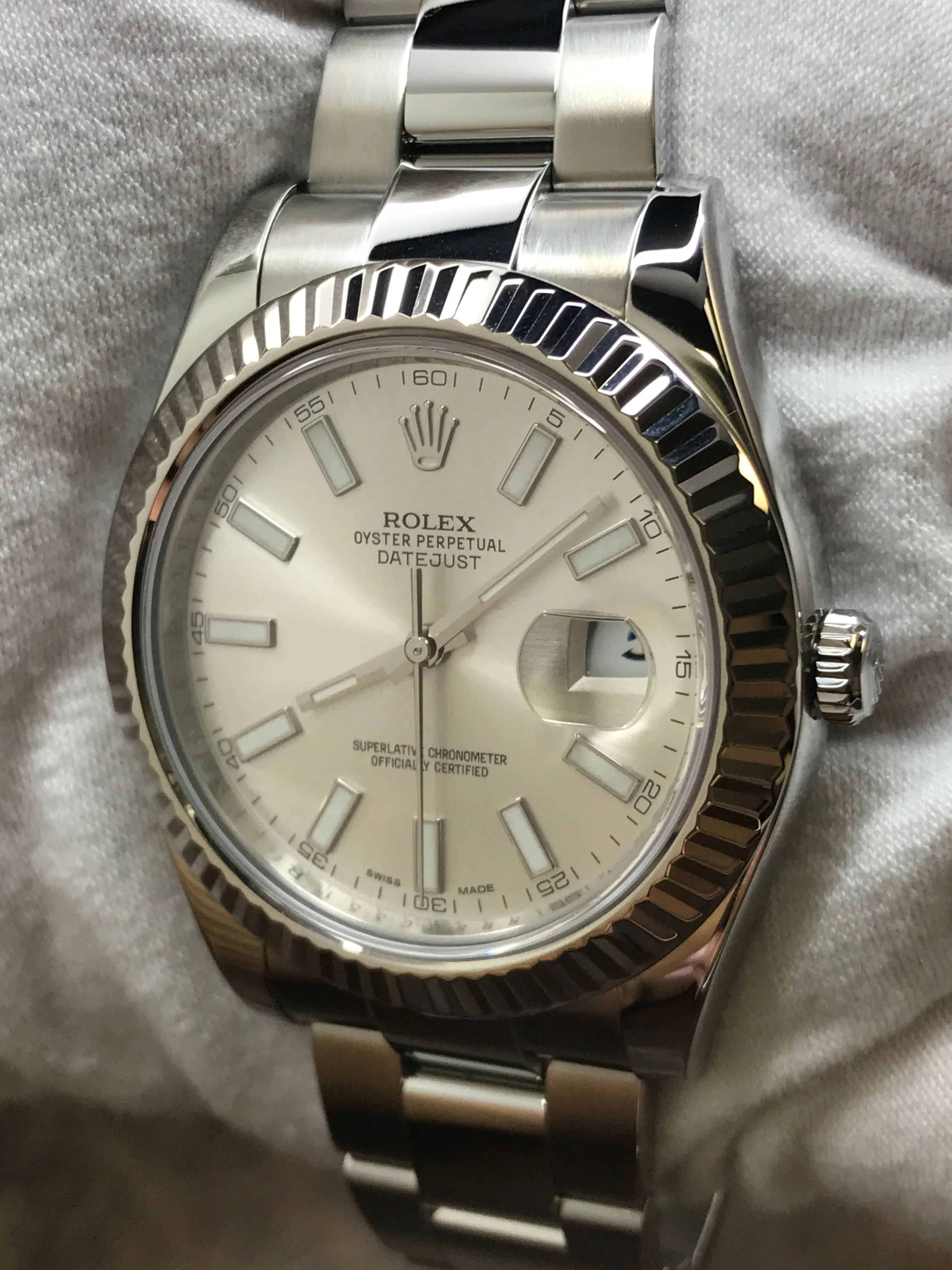 Rolex Datejust II 41mm 116334 Silver Dial Automatic Men's Watch