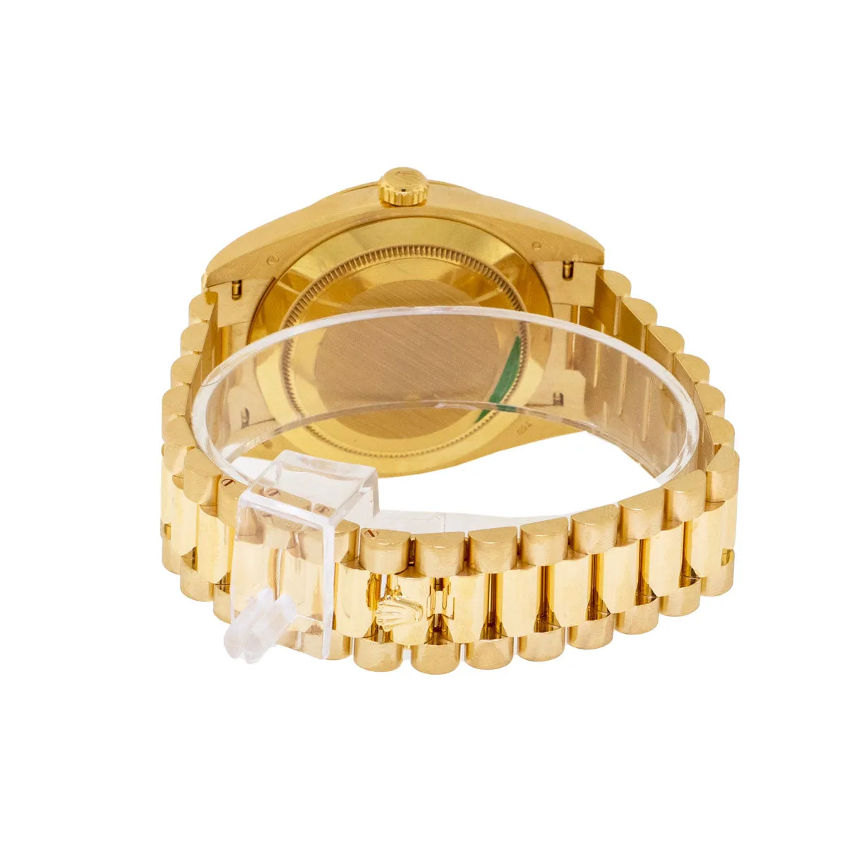 Rolex Day-Date 40mm Yellow Gold Black Diagonal Motif Index Dial & Fluted Bezel 228238