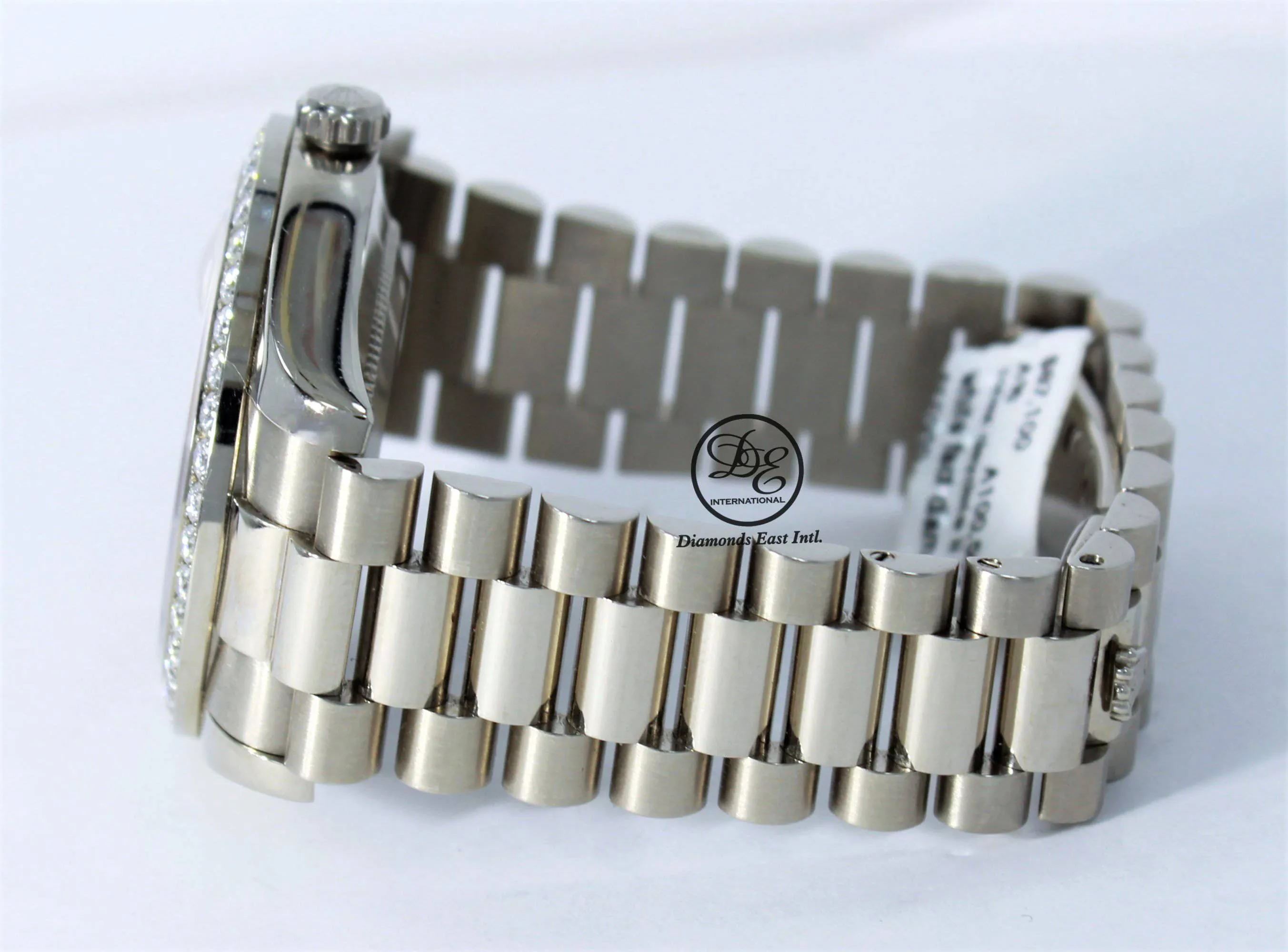 Rolex Day-Date II President 218349 18K White Gold Factory Diamond & Sapphires Dial Bezel BOX/PAPER