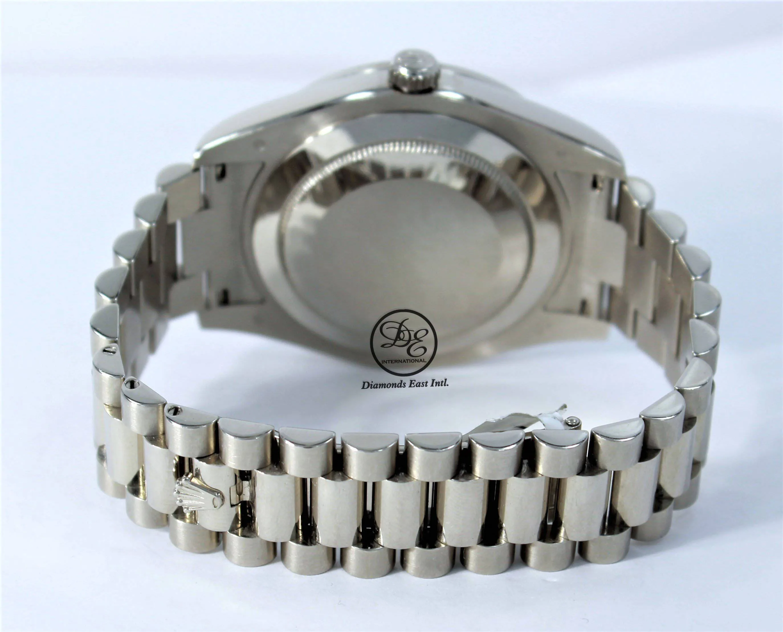 Rolex Day-Date II President 218349 18K White Gold Factory Diamond & Sapphires Dial Bezel BOX/PAPER