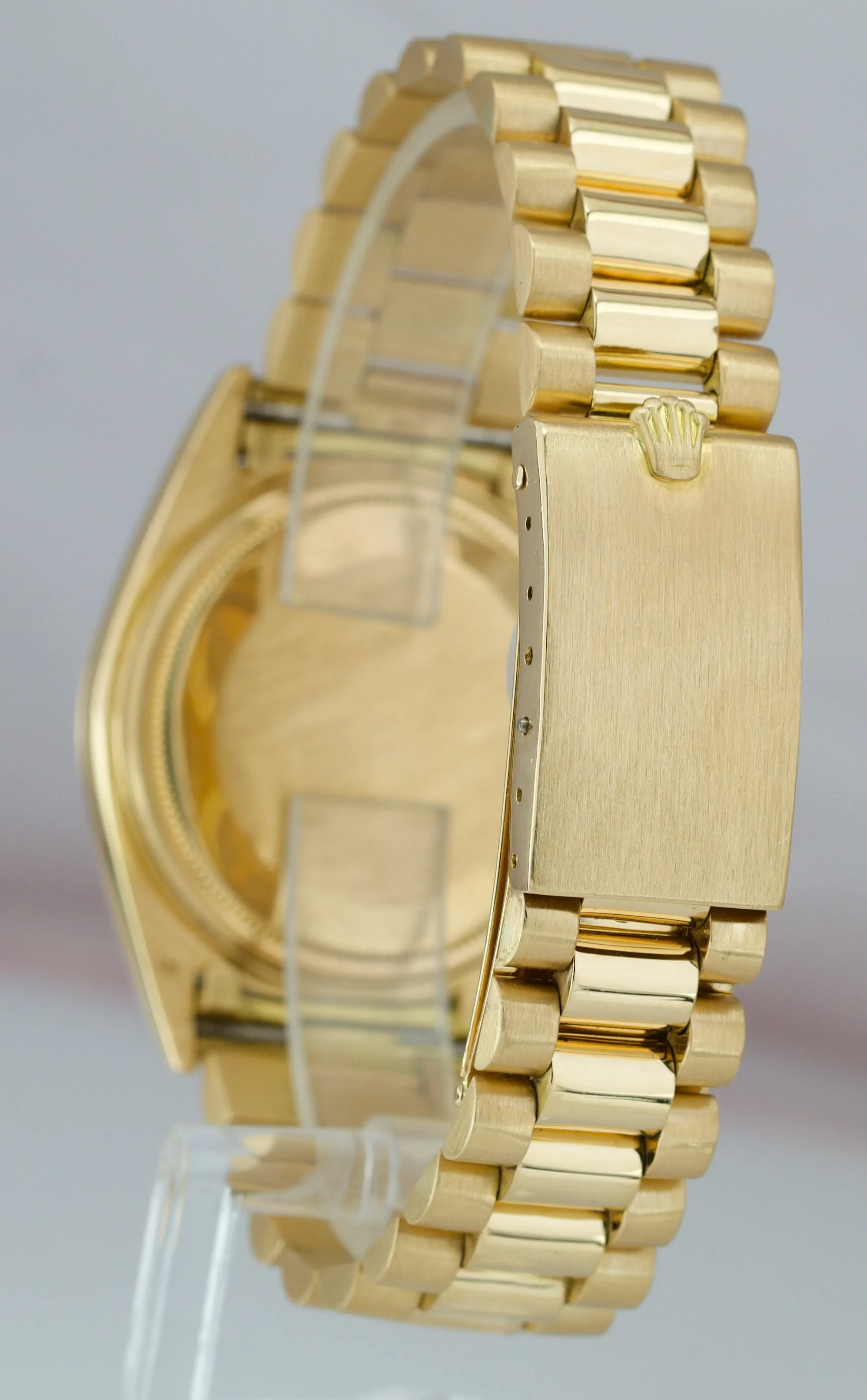 Rolex Day-Date President 36mm Silver Patina Pie-Pan 18K Yellow Gold Watch 1803