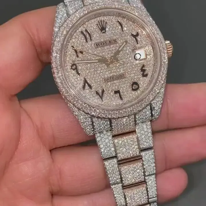 Rolex Day-Date Presidential Moissanite Diamond Watch | Iced Out Moissanite Watch  W 130