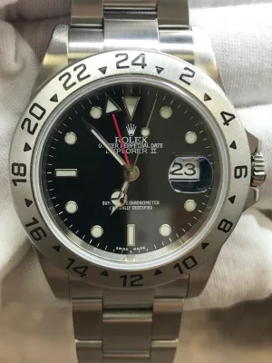 Rolex Explorer II F serial 16570 No Holes Black Dial Automatic Men's Watch