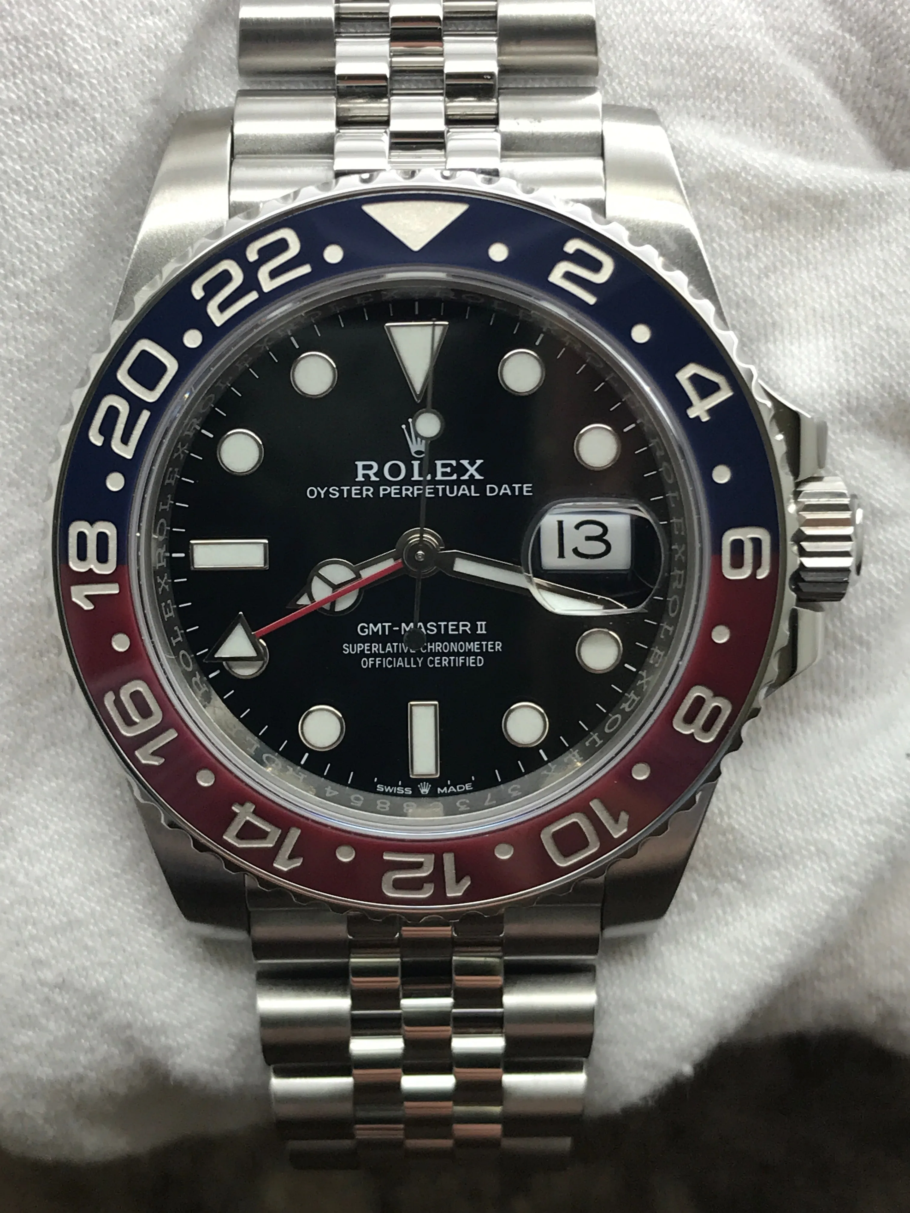 Rolex GMT Pepsi 126710 Jubilee 126710BLRO Black Dial Automatic Men's Watch