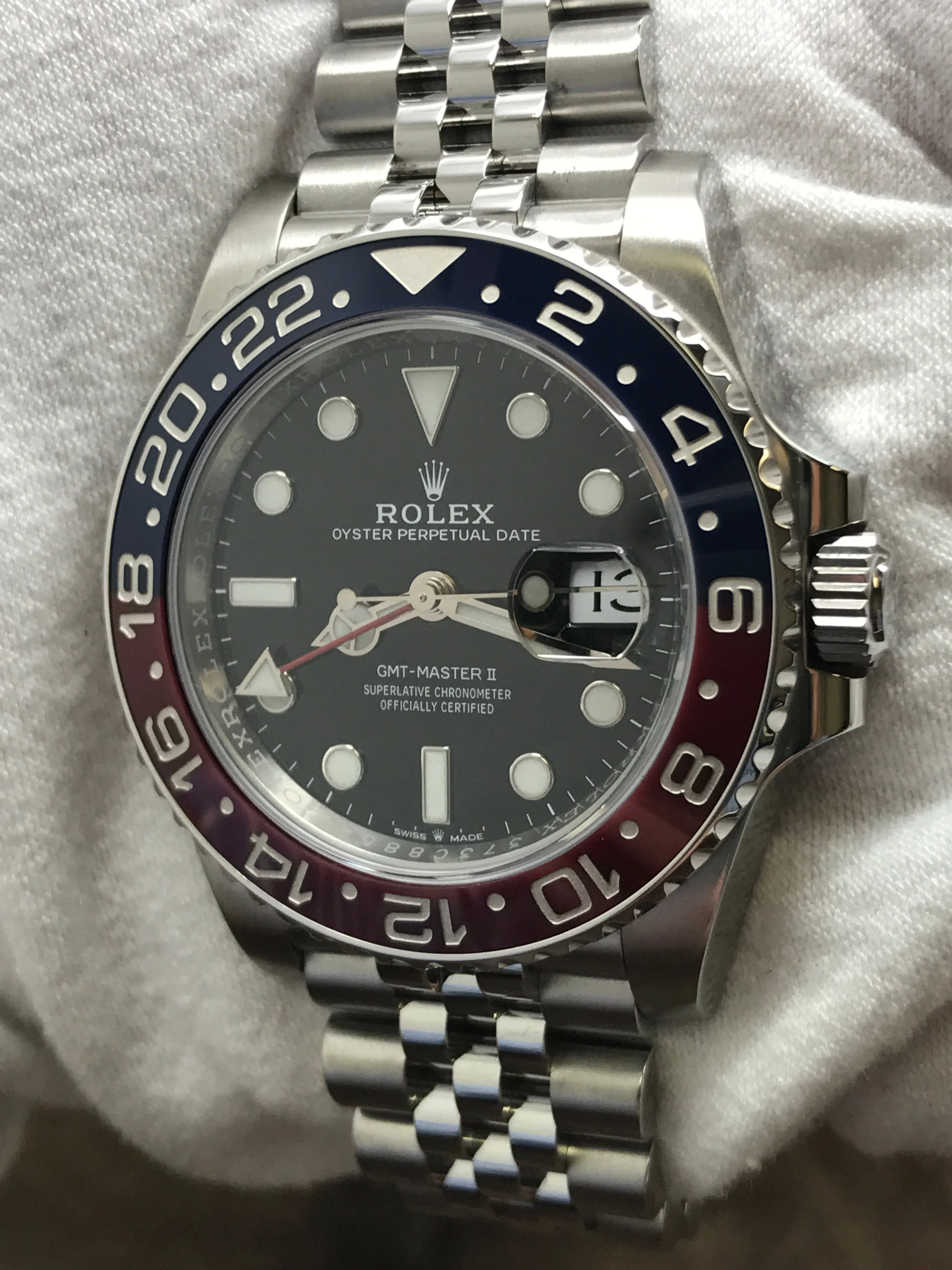 Rolex GMT Pepsi 126710 Jubilee 126710BLRO Black Dial Automatic Men's Watch