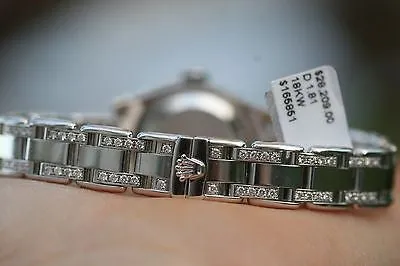 ROLEX LADIES 18K WHITE GOLD 3cts DIAMONDS MASTERPIECE BAND DIAMOND LUGS UNWORN