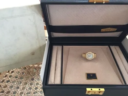 ROLEX LADIES 18k Yellow Gold PRESIDENTIAL DIAMOND BEZEL