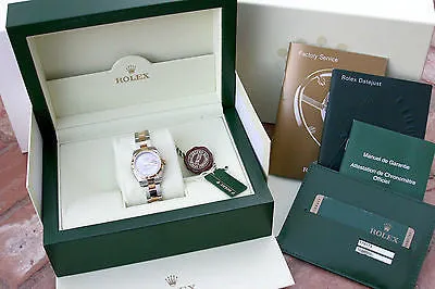 ROLEX LADIES 26mm DATEJUST 18K GOLD & STEEL RAISED ROMAN Vsn 179173 UNWORN