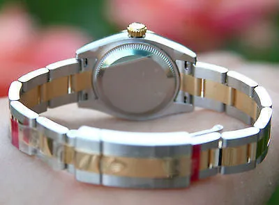 ROLEX LADIES 26mm DATEJUST 18K GOLD & STEEL RAISED ROMAN Vsn 179173 UNWORN