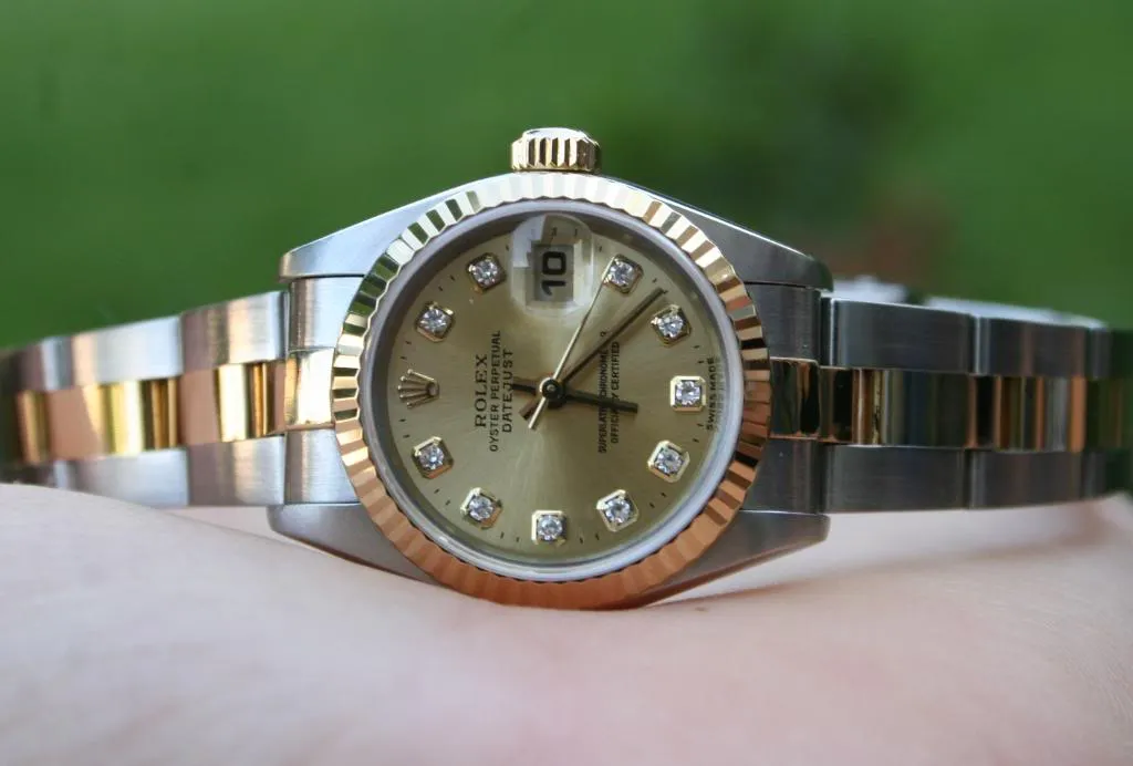 ROLEX LADIES 2TONE DATEJUST CHAMPAGNE DIAMOND DIAL