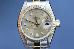 ROLEX LADIES DATEJUST 69163 2TONE DIAMOND DIAL 26mm 18K YELLOW GOLD "T" 1996