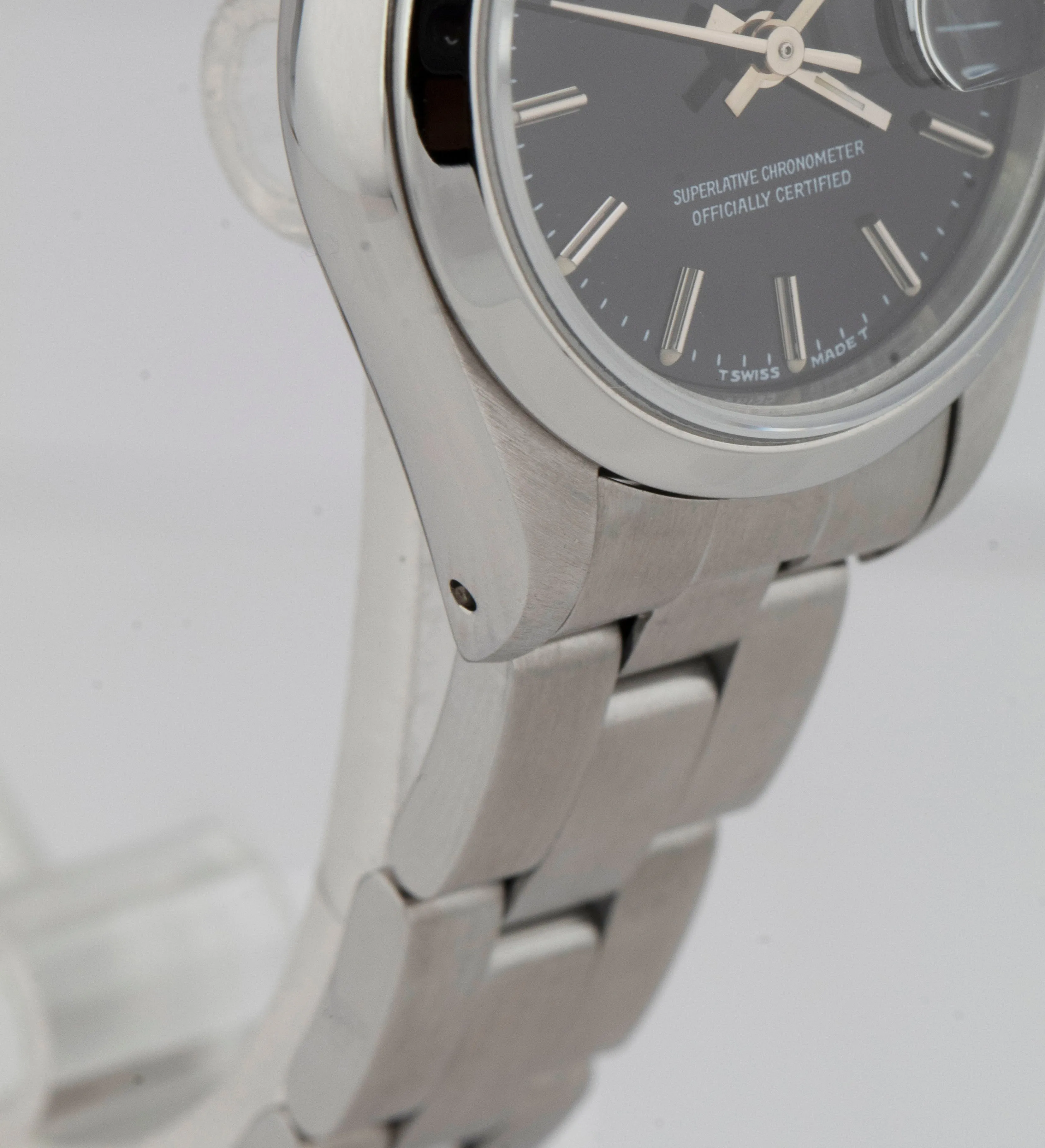 Rolex Ladies DateJust Black 26mm Stainless Steel Oyster Automatic Watch 69160