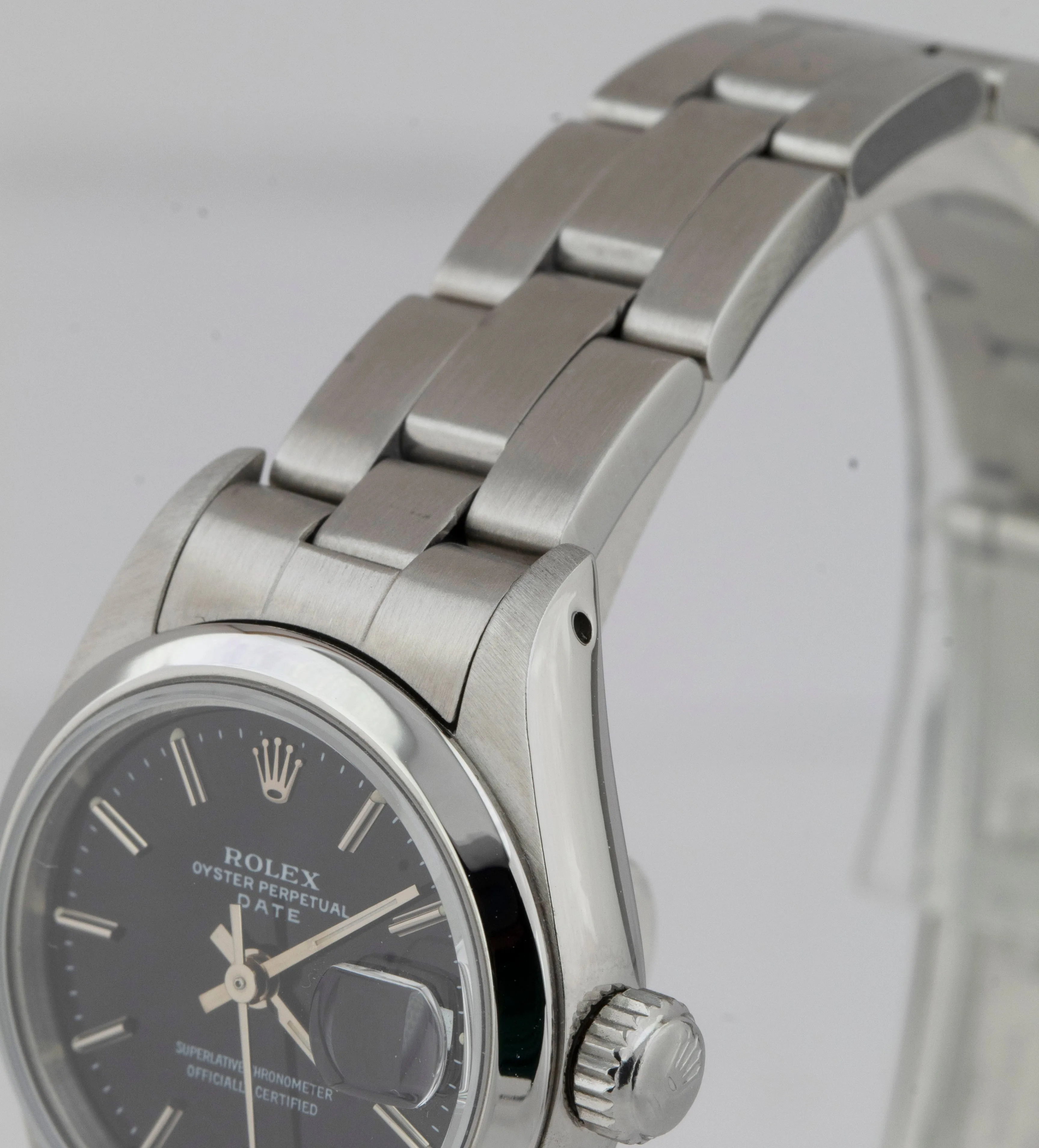 Rolex Ladies DateJust Black 26mm Stainless Steel Oyster Automatic Watch 69160