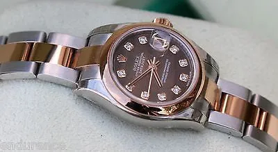 ROLEX LADIES DATEJUST TWO TONE TAHITIAN BLACK MOTHER-OF-PEARL DIAMOND DIAL