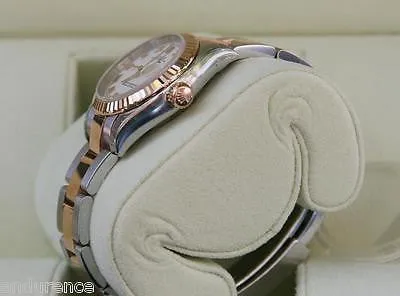 ROLEX LADIES DATEJUST WATCH ROSE GOLD STEEL WHITE ROMAN TWO TONE 179171