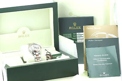 ROLEX LADIES MIDSIZE 178341 31mm 18k ROSE GOLD STAINLESS STEEL DIAMOND WHITE MOP