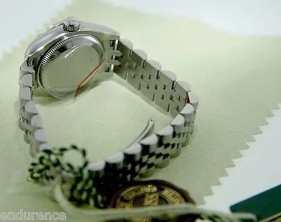 ROLEX LADIES STEEL DATEJUST MOTHER OF PEARL DIAMOND DIAL & BEZEL MODEL 179160