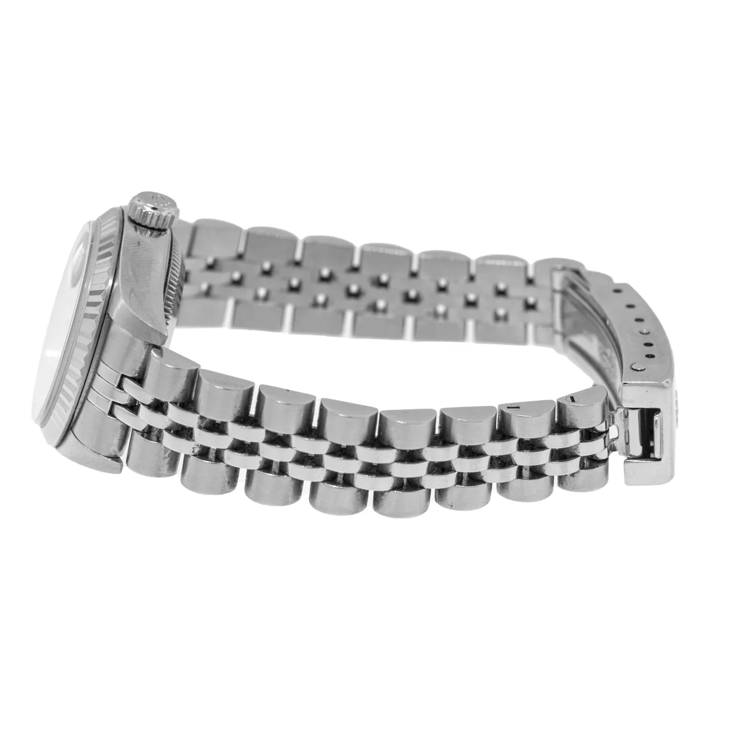 Rolex Lady-Datejust 26mm Stainless Steel Mother of Pearl Roman Dial Fluted Bezel 79174