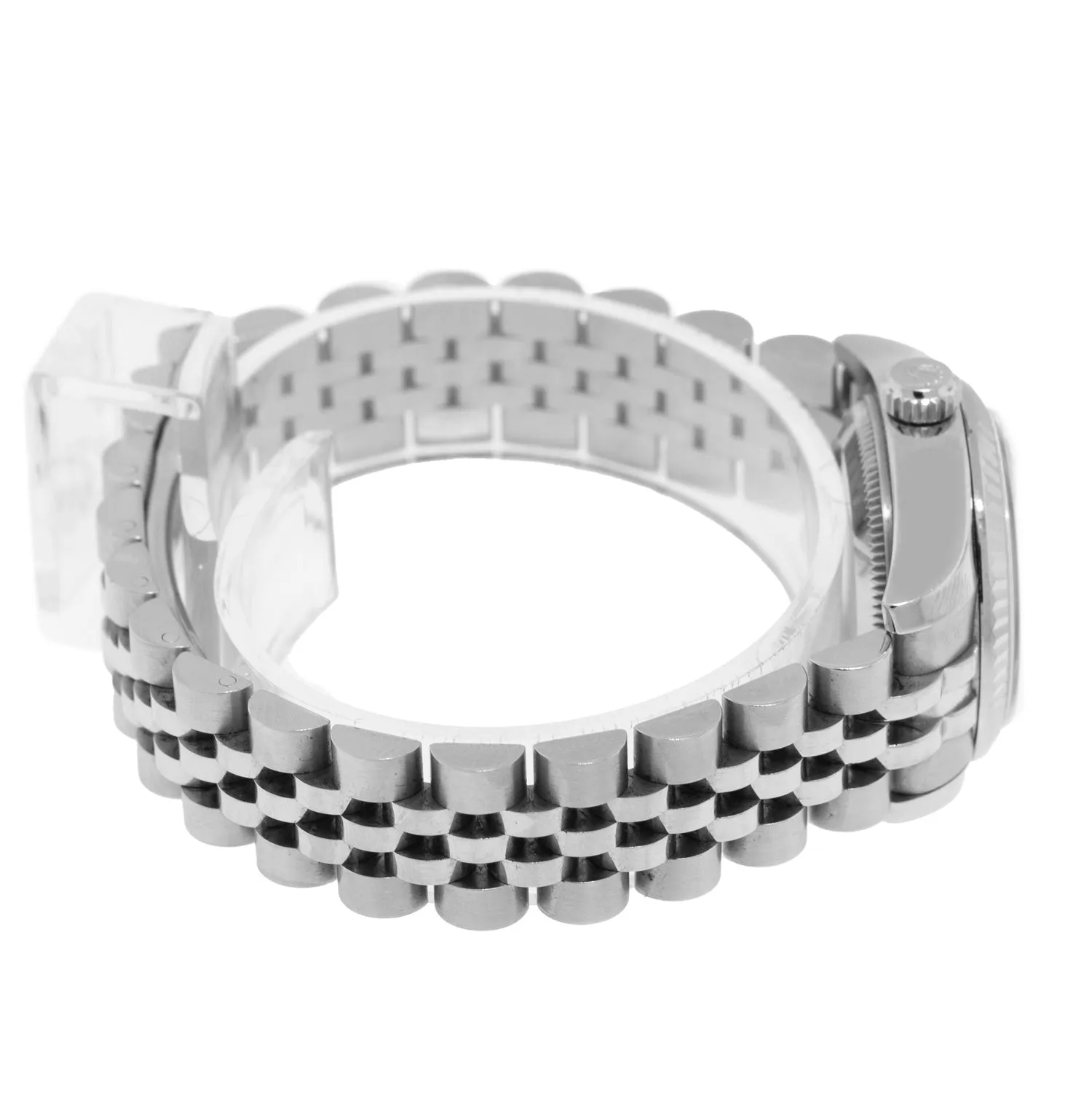 Rolex Lady-Datejust 26mm White Gold & Steel Pink Diamond Dial & Fluted Bezel 179174
