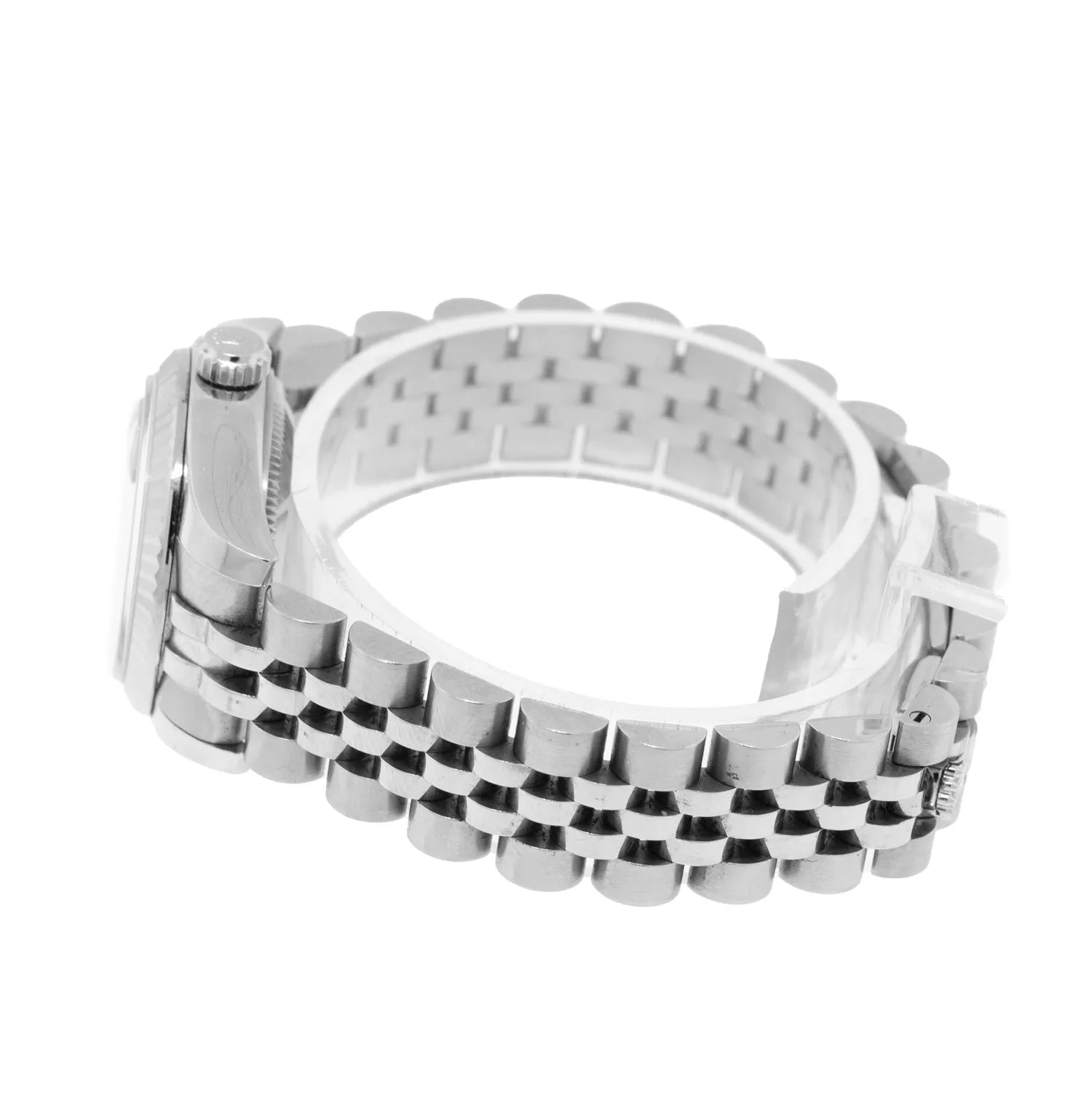 Rolex Lady-Datejust 26mm White Gold & Steel Pink Diamond Dial & Fluted Bezel 179174