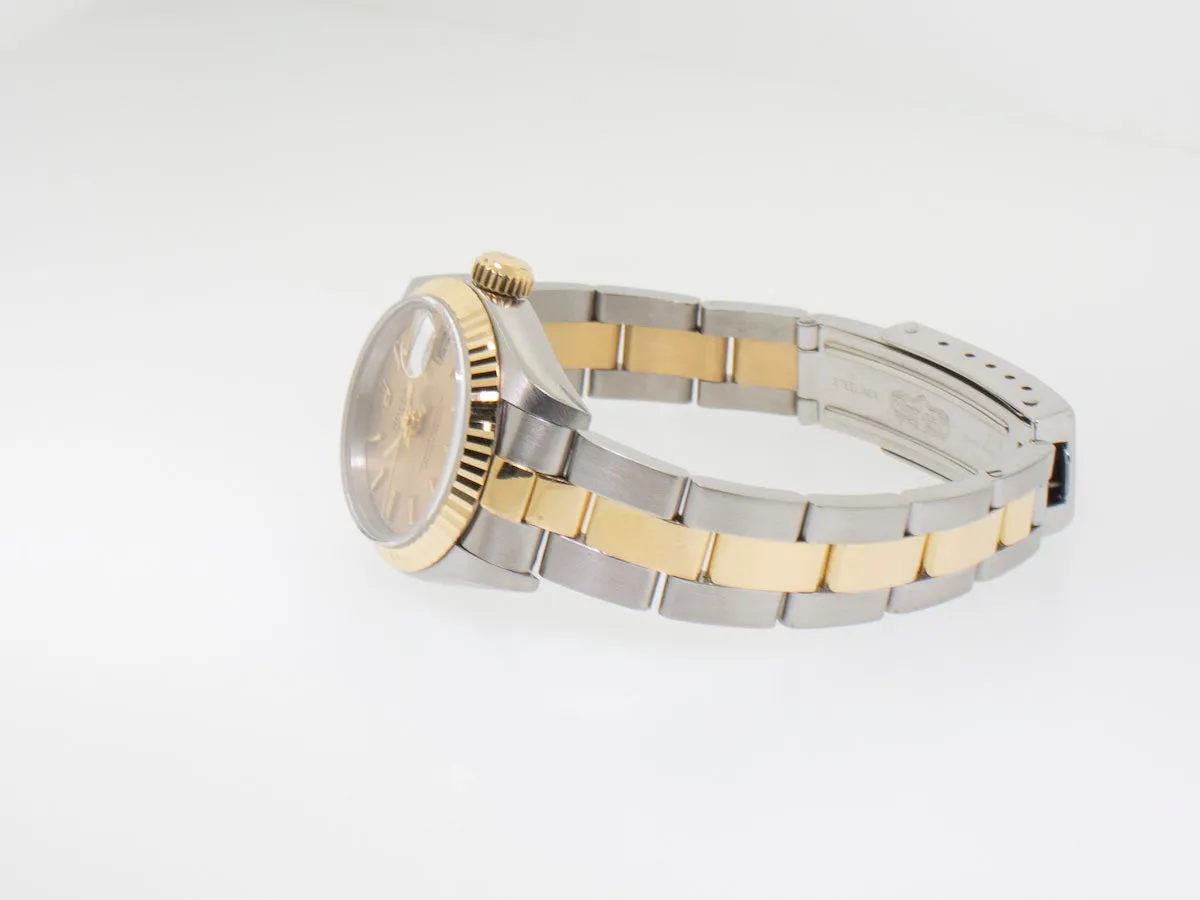 Rolex Lady-Datejust 26mm Yellow Gold & Steel Champagne Index Dial 79173