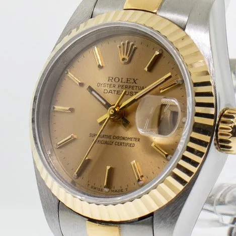 Rolex Lady-Datejust 26mm Yellow Gold & Steel Champagne Index Dial 79173