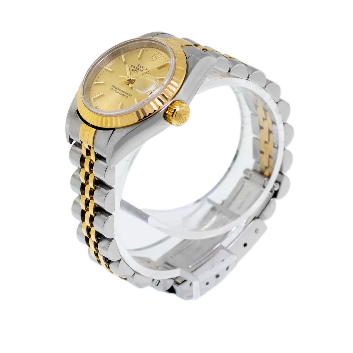 Rolex Lady-Datejust 26mm Yellow Gold & Steel Champagne Index Dial, Fluted Bezel 79173