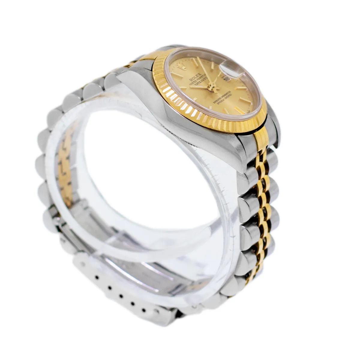 Rolex Lady-Datejust 26mm Yellow Gold & Steel Champagne Index Dial, Fluted Bezel 79173