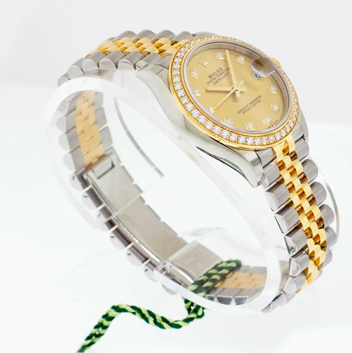 Rolex Lady-Datejust 31mm 18K Yellow Gold & Steel Champagne Diamond Dial & Diamond Bezel 278383RBR
