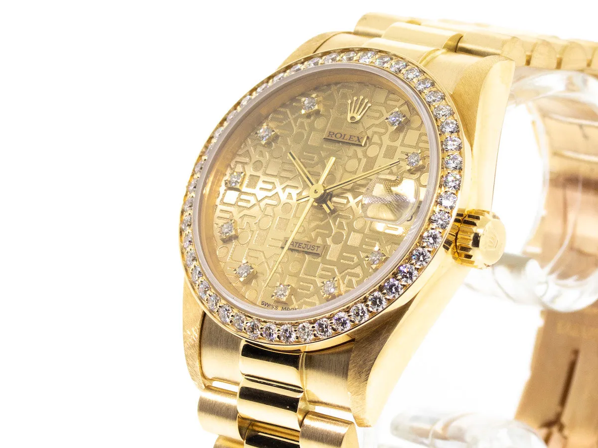 Rolex Lady-Datejust 31mm Yellow Gold Jubilee Diamond Dial & Bezel 68278