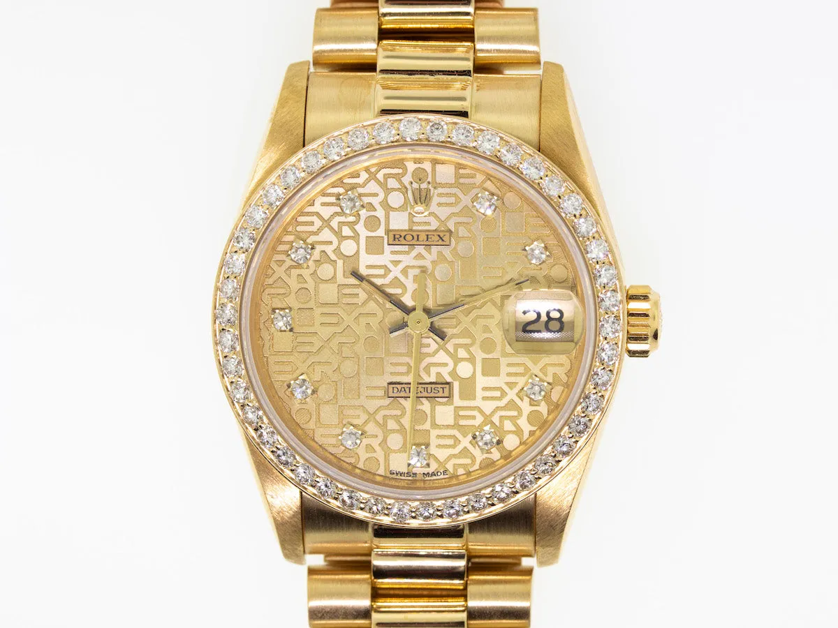 Rolex Lady-Datejust 31mm Yellow Gold Jubilee Diamond Dial & Bezel 68278