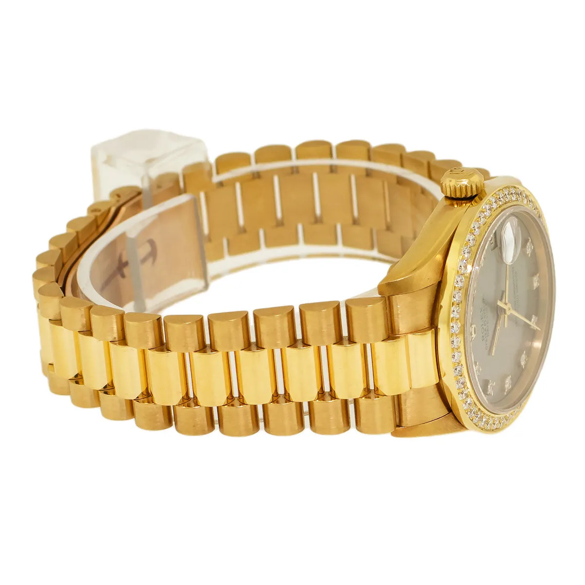 Rolex Lady-Datejust 31mm Yellow Gold Rhodium Diamond Dial & Bezel 68278