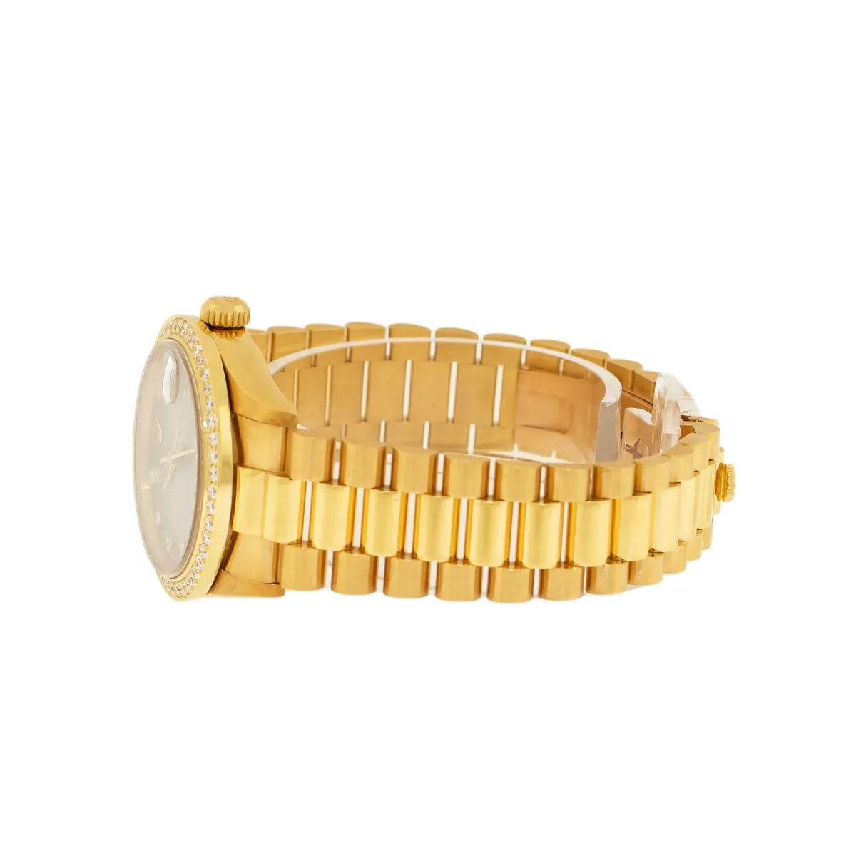 Rolex Lady-Datejust 31mm Yellow Gold Rhodium Diamond Dial & Bezel 68278