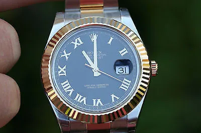 ROLEX MENS 2TONE DATEJUST 41mm LATEST MODEL 116333 RAISED 18K GOLD ROMAN UNWORN