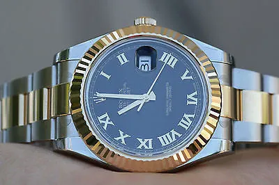 ROLEX MENS 2TONE DATEJUST 41mm LATEST MODEL 116333 RAISED 18K GOLD ROMAN UNWORN